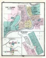 Eau Claire, Medford, Neillsville Village, Wisconsin State Atlas 1881